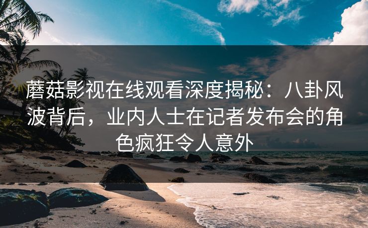 蘑菇影视在线观看深度揭秘：八卦风波背后，业内人士在记者发布会的角色疯狂令人意外