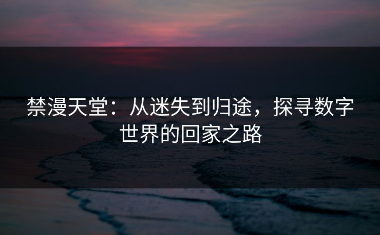 禁漫天堂：从迷失到归途，探寻数字世界的回家之路
