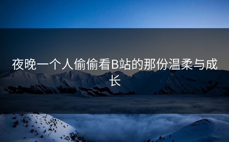 夜晚一个人偷偷看B站的那份温柔与成长