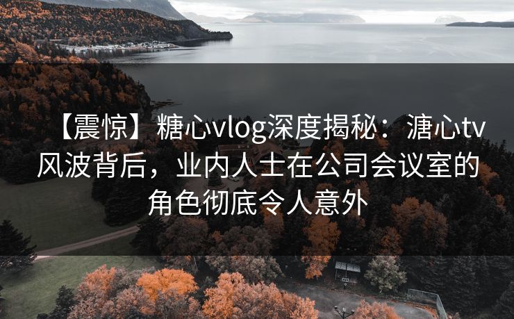 【震惊】糖心vlog深度揭秘：溏心tv风波背后，业内人士在公司会议室的角色彻底令人意外