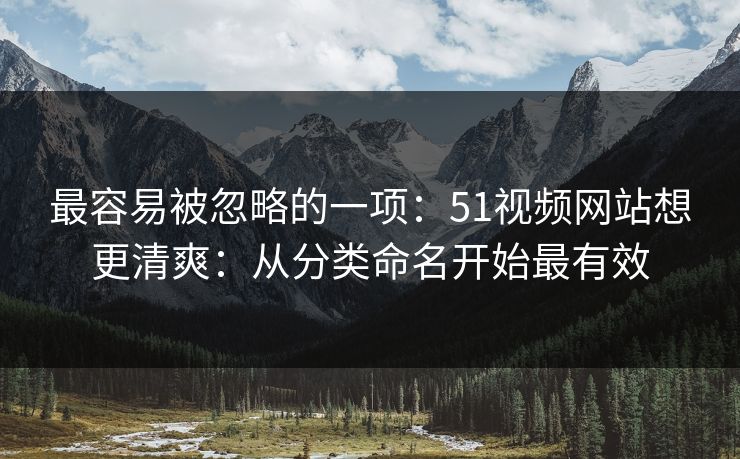最容易被忽略的一项：51视频网站想更清爽：从分类命名开始最有效